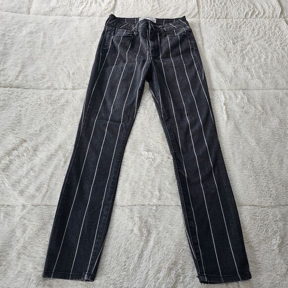 RSQ High Rise Ankle Stripe Womens Skinny Jeans 0/w24 - Picture 5 of 7